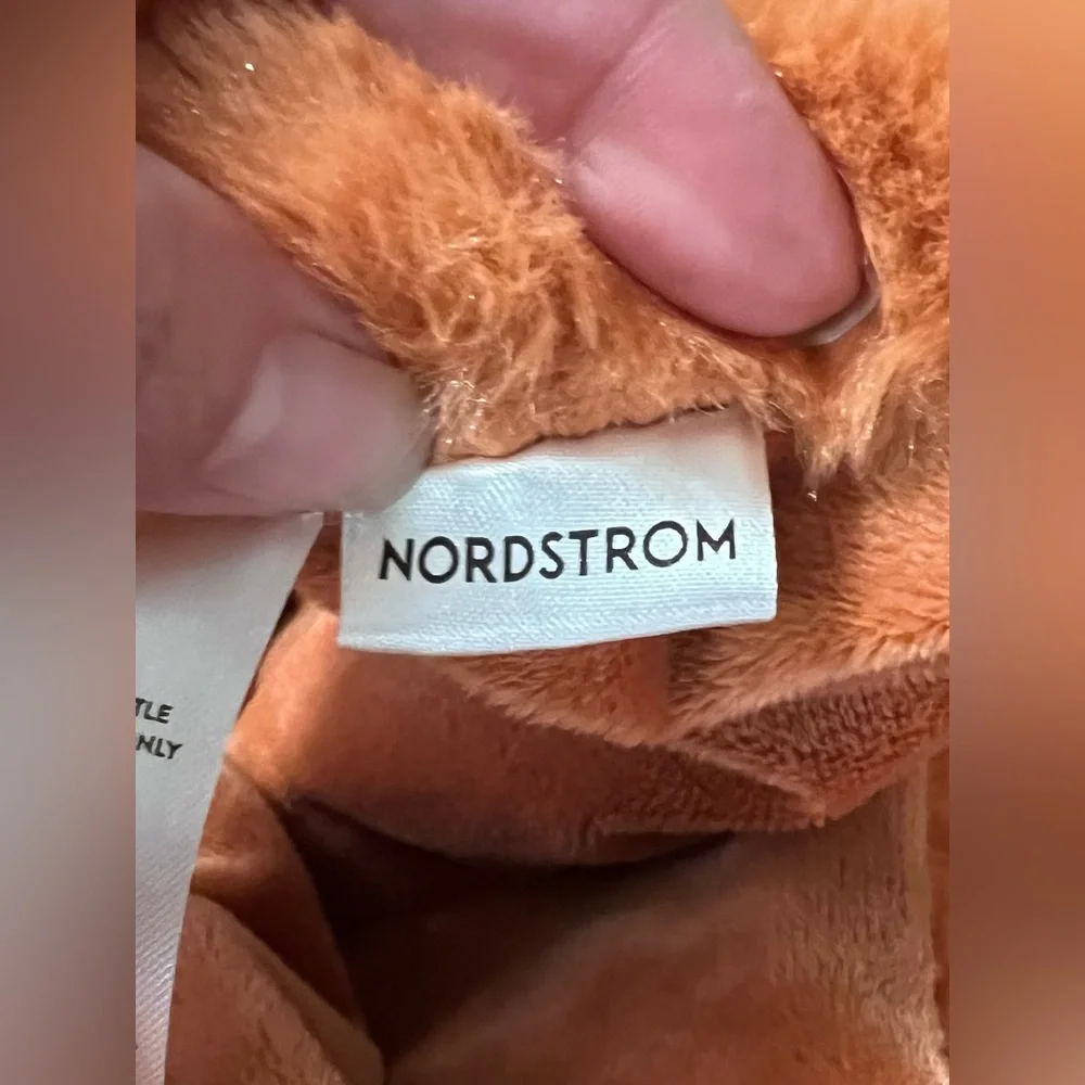 NEW Nordstrom Oversized Reversible Orange Fleece Blanket Cozy Soft Warm Bedding